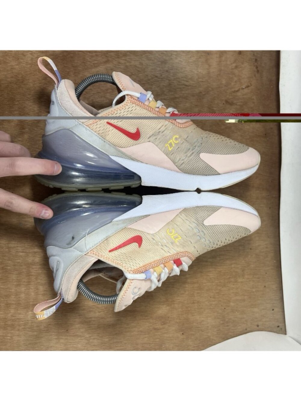 Nike Air Max 270 Washed Coral Track Red White CW5589 600 Women's Size 10.5 - Picture 6 of 9